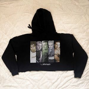 NSync Cropped Hoodie, Black, Medium